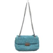 Prada Vintage Pre-owned Laeder crossbodyvskor Blue, Dam