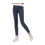 Salsa Hög Midja Mörkblå Skinny Jeans Blue, Dam