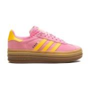 Adidas Rosa Sneakers Logotyp Stämpel Rund Tå Pink, Dam