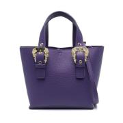 Versace Jeans Couture Lila Eco Läder Handväska med Guldspänne Purple, ...