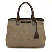 Prada Vintage Pre-owned Canvas prada-vskor Beige, Dam