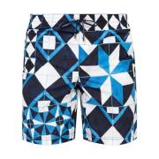 Dolce & Gabbana Badshorts med Bozer Print Blue, Herr