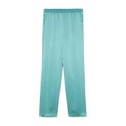 Semicouture Silkeblandning Straight Leg Byxor Blue, Dam