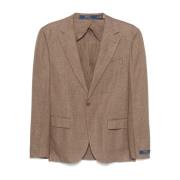 Ralph Lauren Linen Blend Blazer Brown, Herr