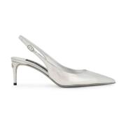 Dolce & Gabbana Silver Platta Skor Elegant Stil Gray, Dam