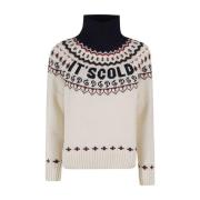 MC2 Saint Barth Blå Fair Isle Stickad Turtlenecktröja Multicolor, Dam