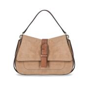 Furla Deserto Axelväska i Beige Mocka Beige, Dam