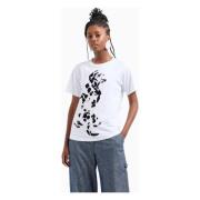 Emporio Armani Vit dam T-shirt med sammet Dalmatian-tryck White, Dam