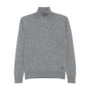 Semicouture Grå Melange Turtleneck Tröja Gray, Dam