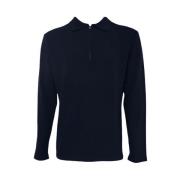 Daniele Fiesoli Half Zip Polo Navy Ull Cashmere Blue, Dam