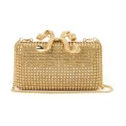 Self Portrait Rhinestone Clutch med Axelrem Yellow, Dam