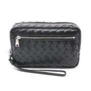 Bottega Veneta Vintage Pre-owned Laeder kuvertvskor Black, Dam