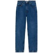 Ami Paris Blå Bomull Straight Leg Jeans Blue, Dam