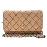 Chanel Vintage Pre-owned Laeder chanel-vskor Beige, Dam