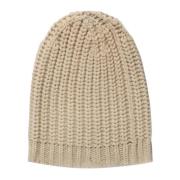 Avant Toi Lyxig Ribbstickad Mössa Beige, Unisex