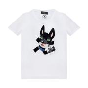 Dsquared2 Hundtryck Vita T-shirts och Polos White, Dam