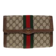 Gucci Vintage Pre-owned Laeder kuvertvskor Beige, Dam