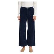 b.young Corduroy Wide Leg Byxor Blue, Dam