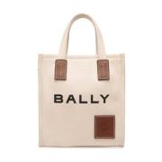 Bally Mini Akelai Canvas Tote Bag Beige, Herr