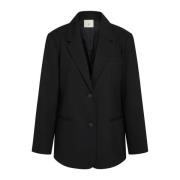 Heartmade Oversized Svart Blazer med Eleganta Linjer Black, Dam