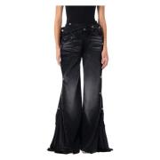 Y/Project Faded Black Collapsed Waist Jeans Black, Dam