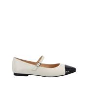 Alohas Musa Bicolor Läder Ballet Flats White, Dam