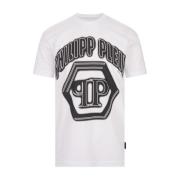 Philipp Plein Vit T-shirt med ikoniskt logotyp White, Herr