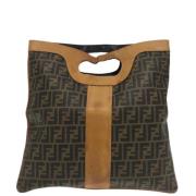 Fendi Vintage Pre-owned Canvas handvskor Brown, Dam