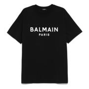 Balmain Monokrom T-shirt EAB Stil Black, Herr