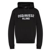 Dsquared2 Svart och vitt tryck sweatshirt Black, Herr