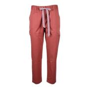 Semicouture Bomull Elastan Byxor Red, Dam