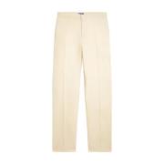 Ralph Lauren Beige Linnebyxor Rak Passform Beige, Dam