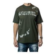 Dsquared2 T-Shirts, Stilfull Kollektion Green, Herr