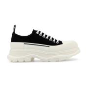 Alexander McQueen Svart Canvas Tread Slick Sneakers Black, Herr