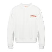 Marni Sweatshirt med logotyp White, Herr