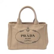 Prada Vintage Pre-owned Canvas prada-vskor Beige, Dam