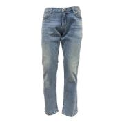 Emporio Armani Denim Slim Fit Jeans med Läderlogotyp Blue, Herr