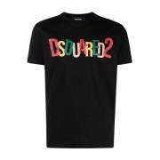 Dsquared2 Multifärgad Logo Print T-shirt Black, Herr