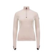 Moncler Rosa Dragkedja Tröja Jersey Pink, Dam