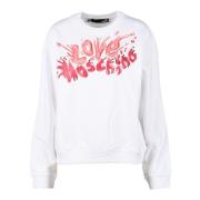 Love Moschino Bomull Stickad Tröja White, Dam