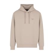 Armani Herrhoodie med liten logotyp Beige, Herr