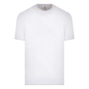 Brunello Cucinelli Vit Bomull T-shirt med Grå Kant White, Herr