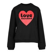 Love Moschino Bomull Stickad Tröja Black, Dam