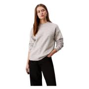 Calvin Klein Heather C-Neck Sweater Gray, Dam