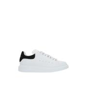 Alexander McQueen Vita låga sneakers med svart mocka White, Dam