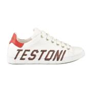 Testoni Lädersneakers med Gummisula White, Herr