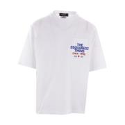 Dsquared2 Vit T-shirt med The Dsquared2 Twins tryck White, Herr