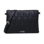 V73 Svart Eco-läder Clutch med Metallic Logo Black, Dam