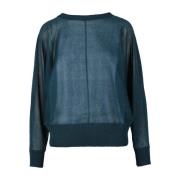 Alpha Studio Round-neck Knitwear Blue, Dam