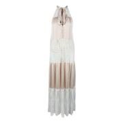 Aniye By Elegant klänning i polyester elastanblandning Beige, Dam